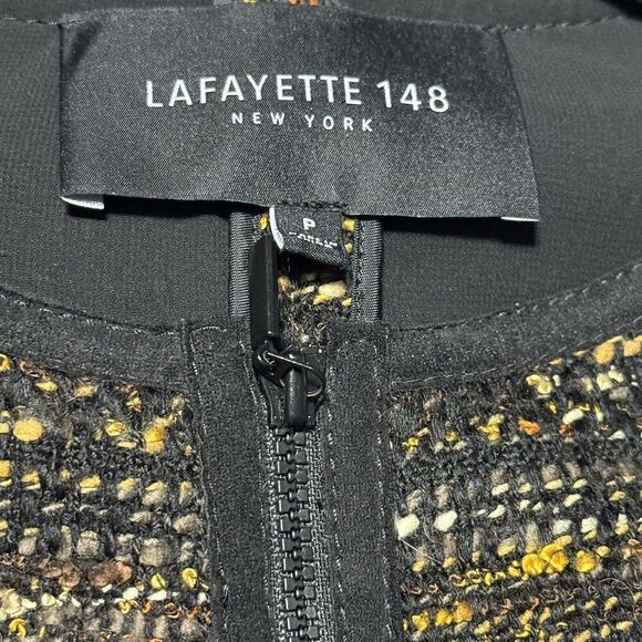 Lafayette 148 New York Metallic Tweed Jacket Small / Petite Wool Blend - Picture 3 of 4
